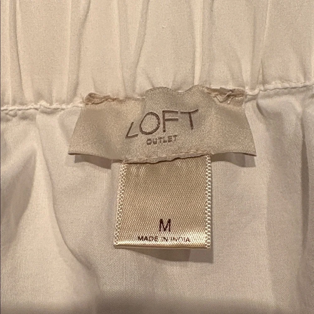 LOFT OUTLET Cotton Off-Shoulder Eyelet Bottom Blouse in White Size Medium - Picture 7 of 8